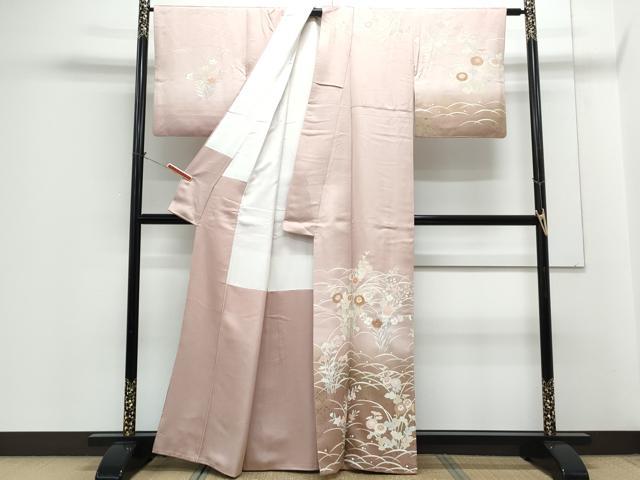 平和屋着物■訪問着 駒刺繍 草花文 暈し染め 金彩 正絹 逸品 CABG8751th