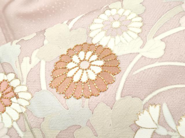 平和屋着物■訪問着 駒刺繍 草花文 暈し染め 金彩 正絹 逸品 CABG8751th
