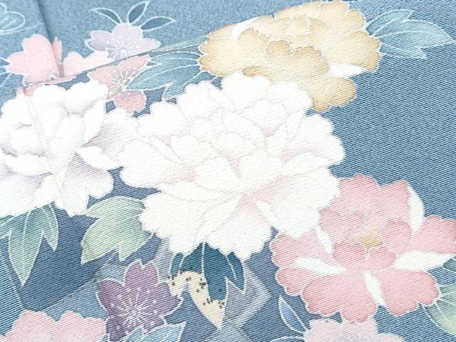 平和屋着物■訪問着 友禅 片輪車花文 正絹 逸品 CABG8758th