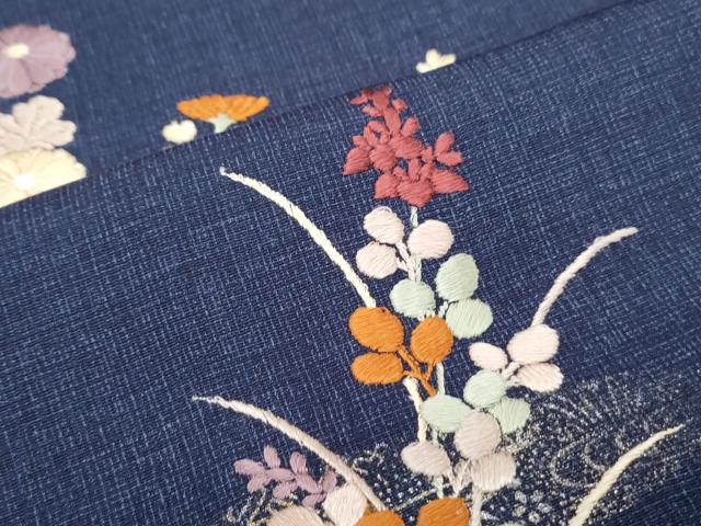 平和屋着物■訪問着 刺繍 草花文 金彩 正絹 逸品 CABG8766th