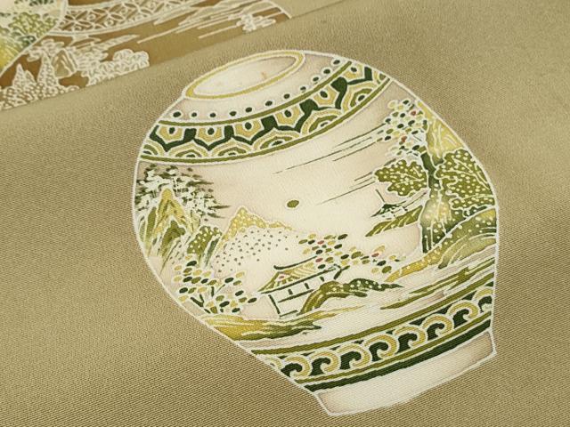 平和屋着物■訪問着 陶器花文 正絹 逸品 CABG8772th