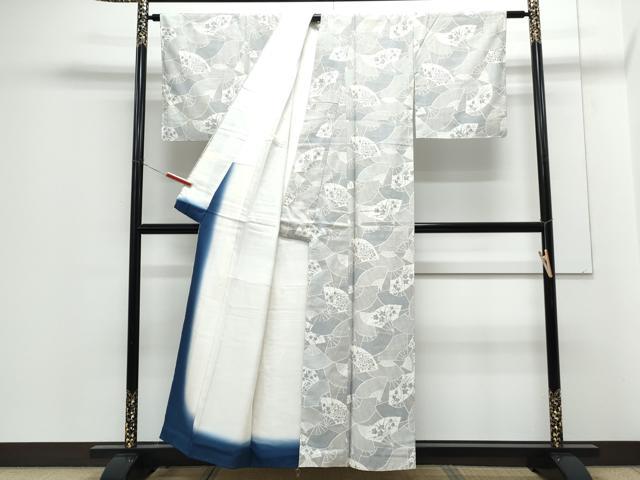 平和屋着物■上質な紬 扇面花文 正絹 逸品 CABG8773th