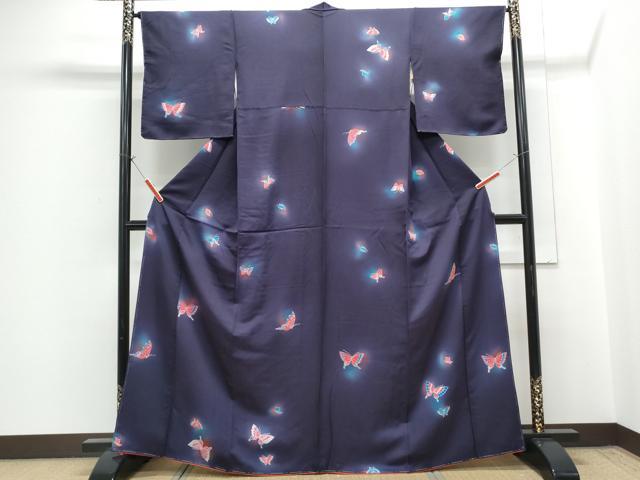 平和屋着物■上質な小紋 蛍暈し 舞蝶文 正絹 逸品 CABG8780th
