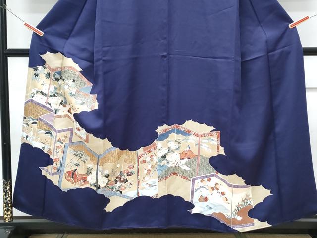 平和屋着物■訪問着 刺繍 屏風人物花文 金彩 正絹 逸品 CABG8794th