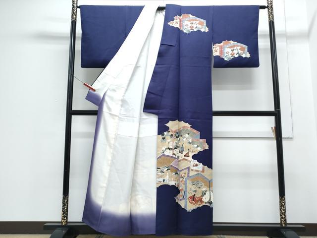 平和屋着物■訪問着 刺繍 屏風人物花文 金彩 正絹 逸品 CABG8794th