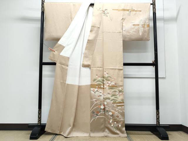 平和屋着物●訪問着 駒刺繍 松竹梅 暈し染め 金彩 正絹 逸品 CABG8796th