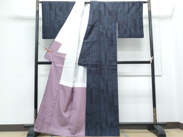 平和屋着物●本場結城紬 重要無形文化財 80亀甲 吉祥花文 正絹 逸品 CABG8797th