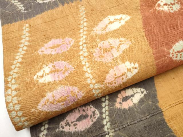 平和屋着物●九寸名古屋帯 紬地 蜘蛛絞り 正絹 逸品 CABG8801hy