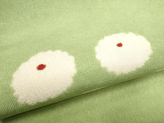 平和屋着物●九寸名古屋帯 菊 鬼しぼ縮緬 正絹 逸品 CABG8816hy