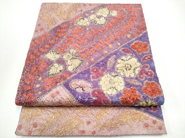 平和屋着物●九寸開き名古屋帯 川島洋司 辻が花 金通し地 色紙付き 正絹 逸品 CABG8820hy