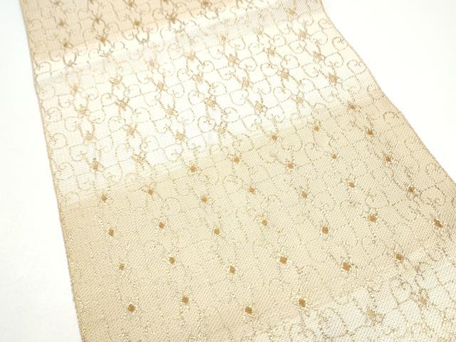 平和屋着物●八寸名古屋帯 唐草文 金糸 正絹 逸品 CABG8824hy