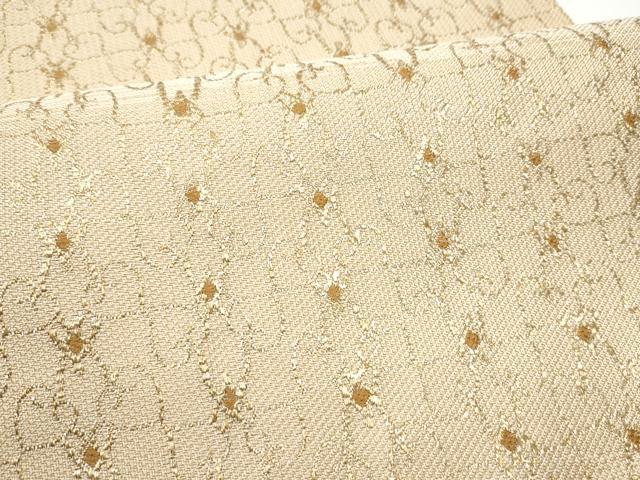 平和屋着物●八寸名古屋帯 唐草文 金糸 正絹 逸品 CABG8824hy
