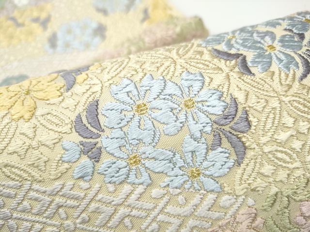 平和屋着物●六通柄袋帯 草花文 正絹 逸品 CABG8828hy