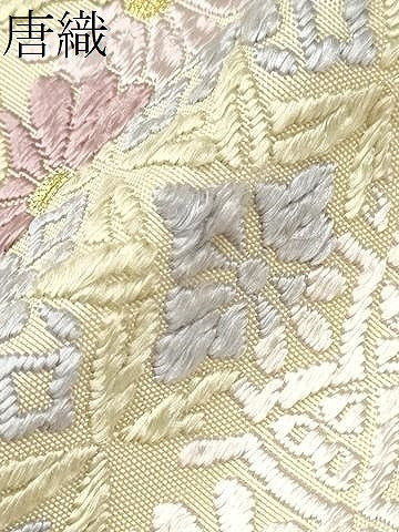 平和屋着物●六通柄袋帯 草花文 正絹 逸品 CABG8828hy