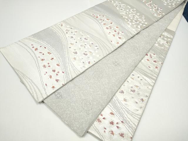 平和屋着物●六通柄袋帯 舞桜文 金糸 正絹 逸品 CABG8832hy