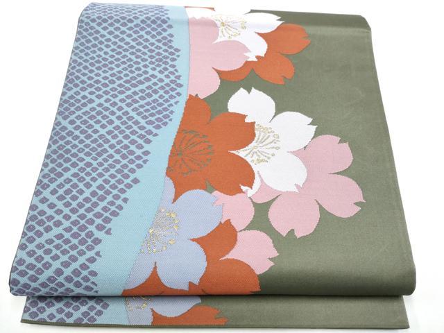 平和屋着物●世界的人形師 辻村寿三郎 ジュサブロー 六通柄袋帯 舞桜文 金糸 正絹 逸品 CABG8850hy