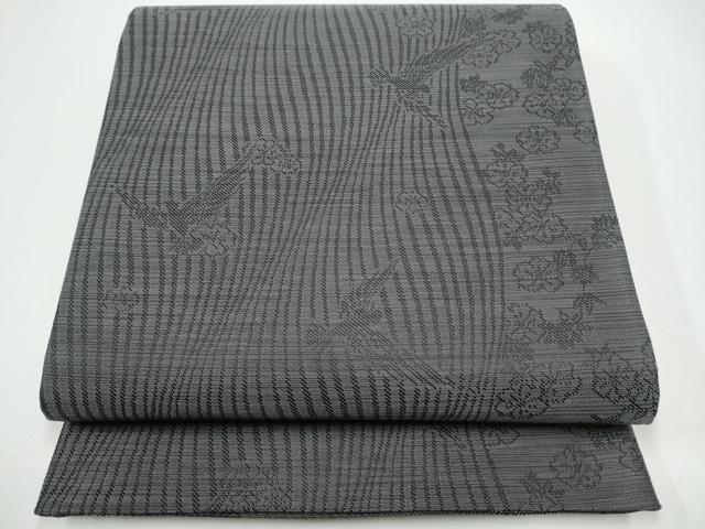 平和屋着物●染色作家 斉藤三才 両面 六通柄袋帯 市松吉祥文 金糸 正絹 逸品 CABG8871hy