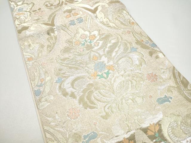 平和屋着物●西陣 川島織物 六通柄 本袋帯 更紗花文 金糸 正絹 逸品 CABG8890hy