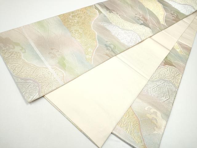 平和屋着物●西陣 川島織物 六通柄 本袋帯 流水花文 金銀糸 正絹 逸品 CABG8891hy