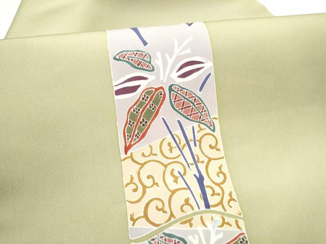 平和屋着物●九寸名古屋帯 友禅 桐唐草文 正絹 逸品 CABG8904hy