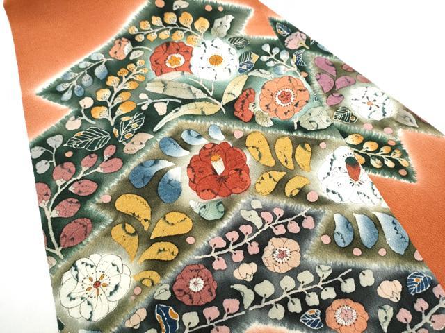 平和屋着物●九寸名古屋帯 作家物 辻が花 鬼しぼ縮緬 正絹 逸品 CABG8923hy