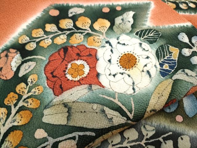平和屋着物●九寸名古屋帯 作家物 辻が花 鬼しぼ縮緬 正絹 逸品 CABG8923hy