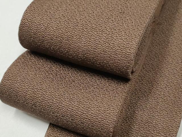 平和屋着物○男性 角帯 綴れ 亀甲文 渋紙色 正絹 逸品 CABF0266akの
