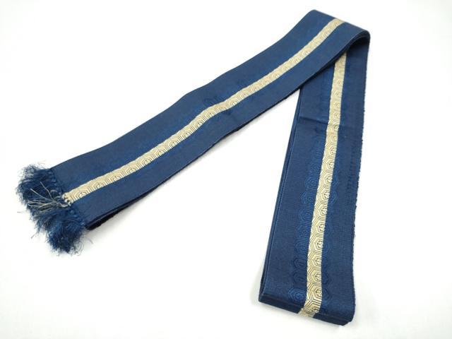 平和屋着物●男性 本場筑前博多織 角帯 亀甲花間道 正絹 逸品 CABG8957hy