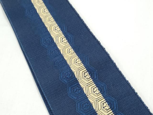 平和屋着物●男性 本場筑前博多織 角帯 亀甲花間道 正絹 逸品 CABG8957hy