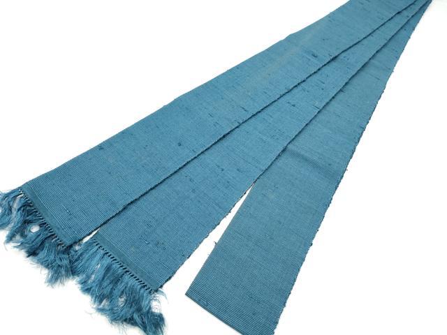 平和屋着物●男性 角帯 紬地 色無地 紺鼠色 紙箱付き 正絹 逸品 CABG8964hy