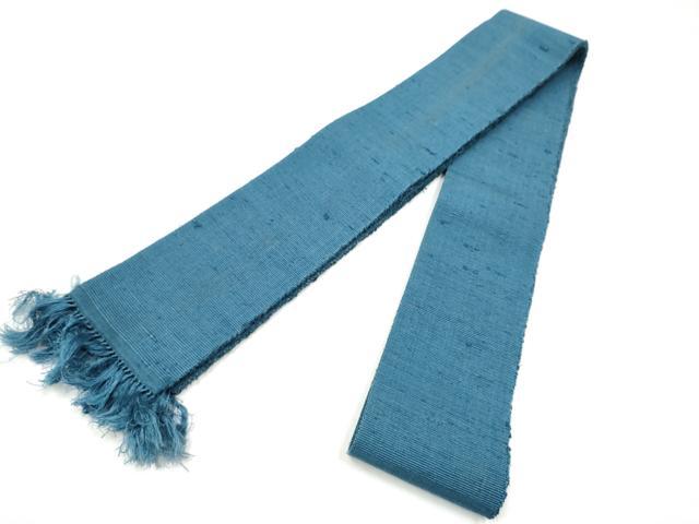 平和屋着物●男性 角帯 紬地 色無地 紺鼠色 紙箱付き 正絹 逸品 CABG8964hy