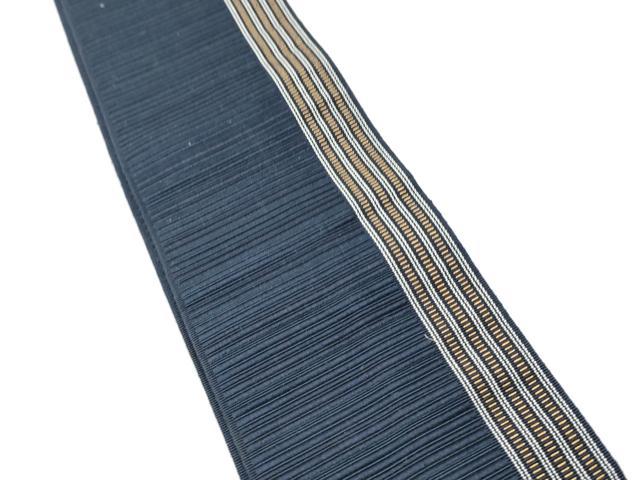 平和屋着物●男性 本場筑前博多織 角帯 間道 紙箱付き 正絹 逸品 CABG8966hy