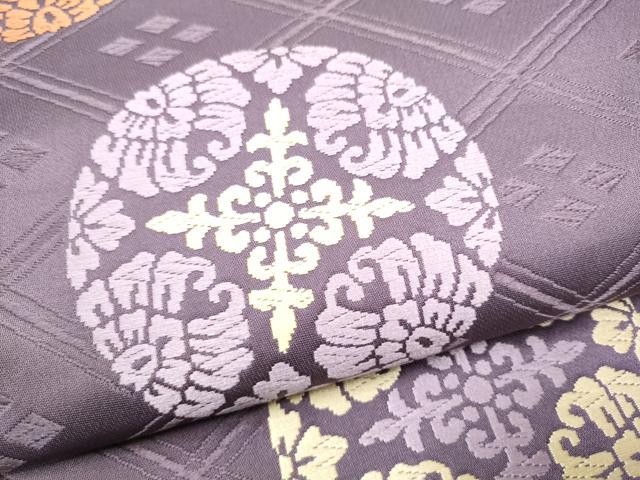 平和屋着物●六通柄袋帯 唐織 花丸文 正絹 逸品 CABG8971hy