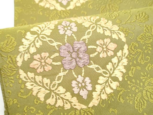 平和屋着物●両面 全通柄袋帯 唐織 宮廷染つづれ 花丸文 正絹 逸品 CABG8977hy