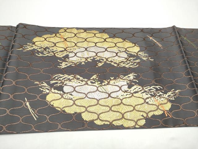 平和屋着物●皇室・伊勢神宮御用 御御帯 山口美術織物 山口弘躬 六通柄袋帯 網干松籟錦文 金銀糸 正絹 逸品 CABG8991hy