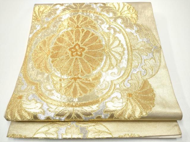 平和屋着物●西陣 川島織物 六通柄 本袋帯 菊唐草文 金銀糸 正絹 逸品 CABG9022hy