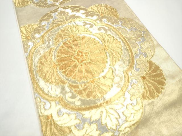 平和屋着物●西陣 川島織物 六通柄 本袋帯 菊唐草文 金銀糸 正絹 逸品 CABG9022hy