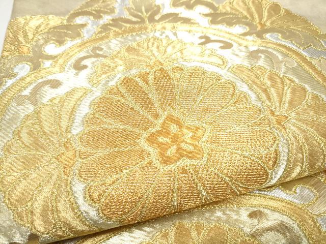 平和屋着物●西陣 川島織物 六通柄 本袋帯 菊唐草文 金銀糸 正絹 逸品 CABG9022hy