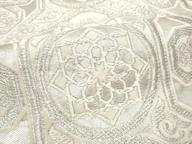 平和屋着物●西陣 川島織物 六通柄 本袋帯 花丸文 銀糸 正絹 逸品 CABG9023hy