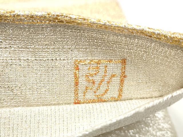 平和屋着物●桝屋高尾 (ねん金綴錦) 六通柄袋帯 蒔絵松鶴文 金銀糸 正絹 逸品 CABG9031hy