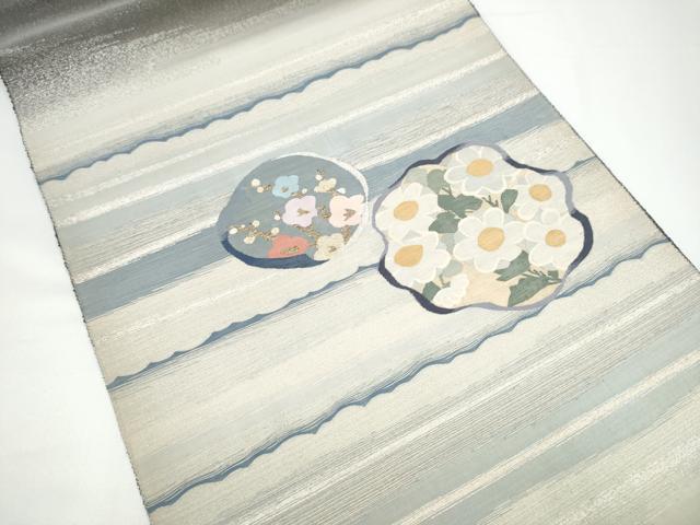 平和屋着物●爪掻き本綴れ 太鼓柄袋帯 花丸文 金銀糸 正絹 逸品 CABG9040hy