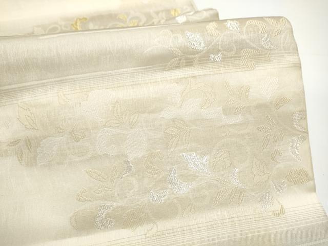 平和屋着物▽六通柄袋帯 スリーシーズン 春夏秋 唐草文 金銀糸 正絹 逸品 CABG9042hy
