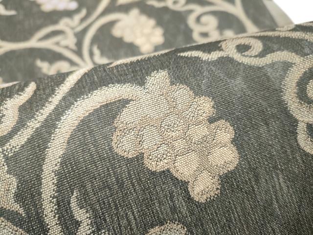 平和屋着物▽西陣 両面 六通柄袋帯 スリーシーズン 春夏秋 葡萄蔦の葉文 金糸 証紙付き 正絹 逸品 CABG9065hy