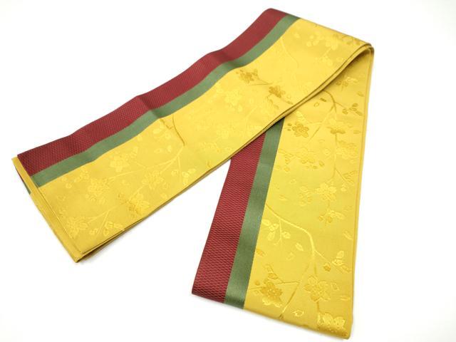 平和屋着物●本場筑前博多織 半幅帯 枝桜文 正絹 逸品 CABG9074hy