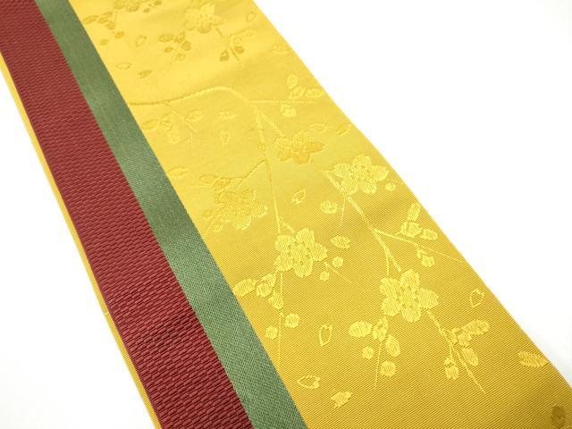 平和屋着物●本場筑前博多織 半幅帯 枝桜文 正絹 逸品 CABG9074hy