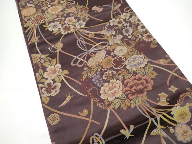 平和屋着物●六通柄袋帯 花丸文 正絹 逸品 CABG9103hy