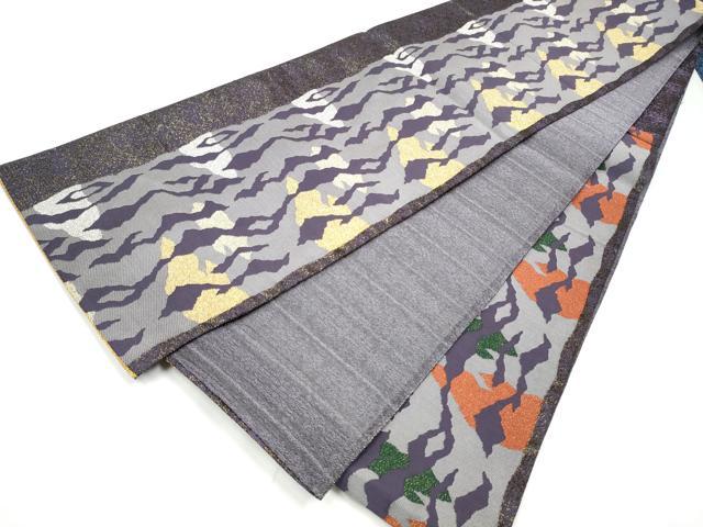 平和屋着物●六通柄袋帯 フクロウ 金糸 正絹 逸品 CABG9113hy