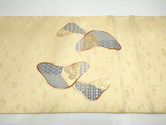 平和屋着物●六通柄袋帯 紹巴 歌舞伎百選 金糸 正絹 逸品 CABG9114hy