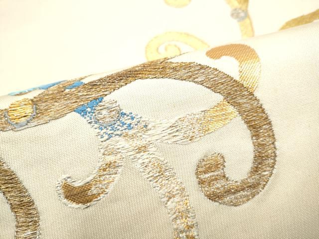 平和屋着物●龍村平蔵製 六通柄 本袋帯 天平羽衣錦 金糸 正絹 逸品 CABG9125hy