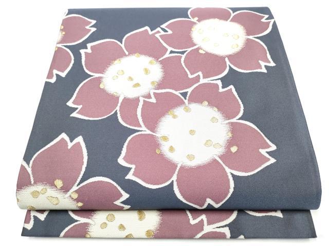 平和屋着物●世界的人形師 辻村寿三郎 ジュサブロー 六通柄袋帯 舞桜文 金糸 正絹 逸品 CABG9127hy